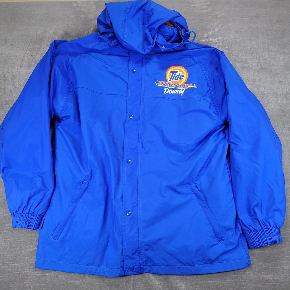 Mens NASCAR Tide Racing‎ Downy Blue Windbreaker Jacket XL Embroidered Logo